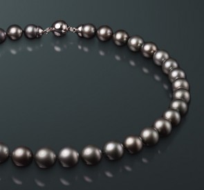 Ожерелье из жемчуга Таити бриллианты мт135-45з: металлик морской жемчуг, золото 585°