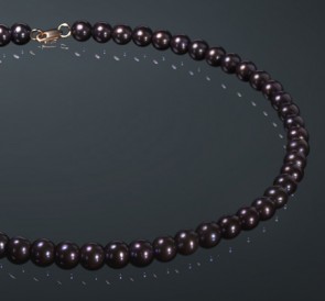 Ожерелье из черного жемчуга ч8505х40з: чёрный пресноводный жемчуг, золото 585°