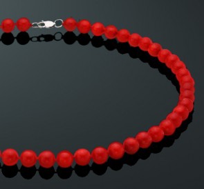 Ожерелье из кораллов к-к800-40с: красный коралл, серебро 925°