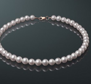 Ожерелье из белого морского японского жемчуга Акойя ААА+ 9.5-10.0 мм мб95010-40з: белый морской жемчуг, золото 585°